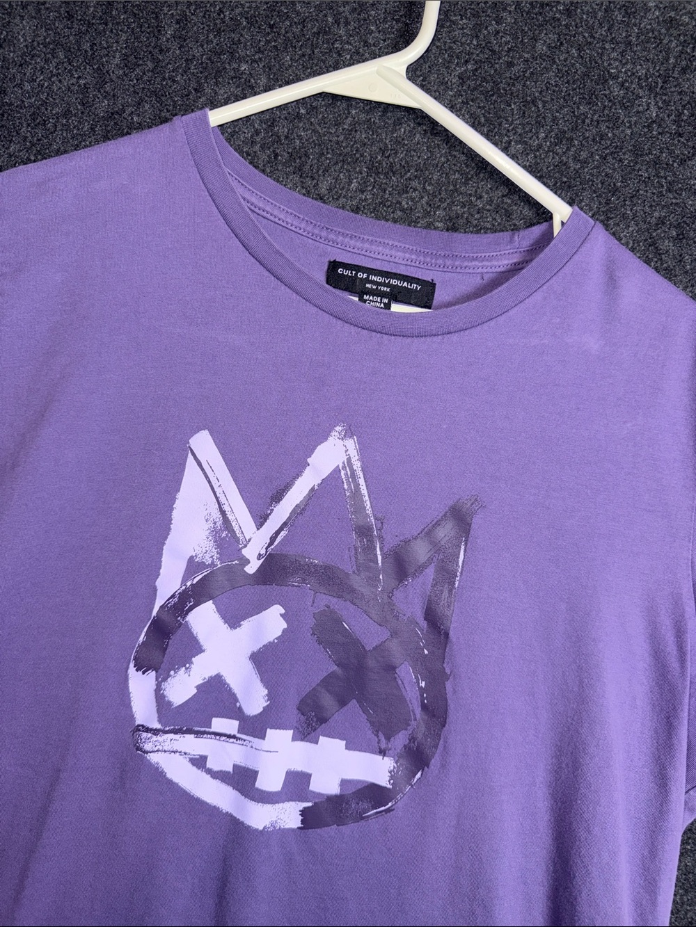 Cult of Individuality Mens Purple Graphic Crown Logo T-Shirt XL Short Sleeve Tee